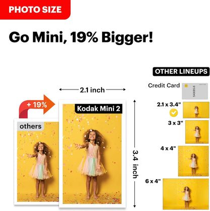KODAK Mini 2 Retro 2X3 Portable Photo Printer, 8 Sheets, Bluetooth Smartphone Printer for Iphone & Android, Instant Color Prints, 4PASS Dye Sublimation, White